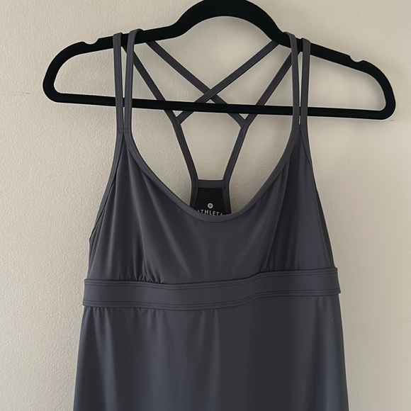 Athleta Women’s Coastline Swim Dress Asphalt Dark Gray Sz Medium Vacation Beach - Picture 4 of 10